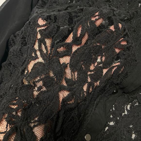 I.N. Studio Top Cover Up See Through Long Sleeve XL Black - Picture 6 of 7